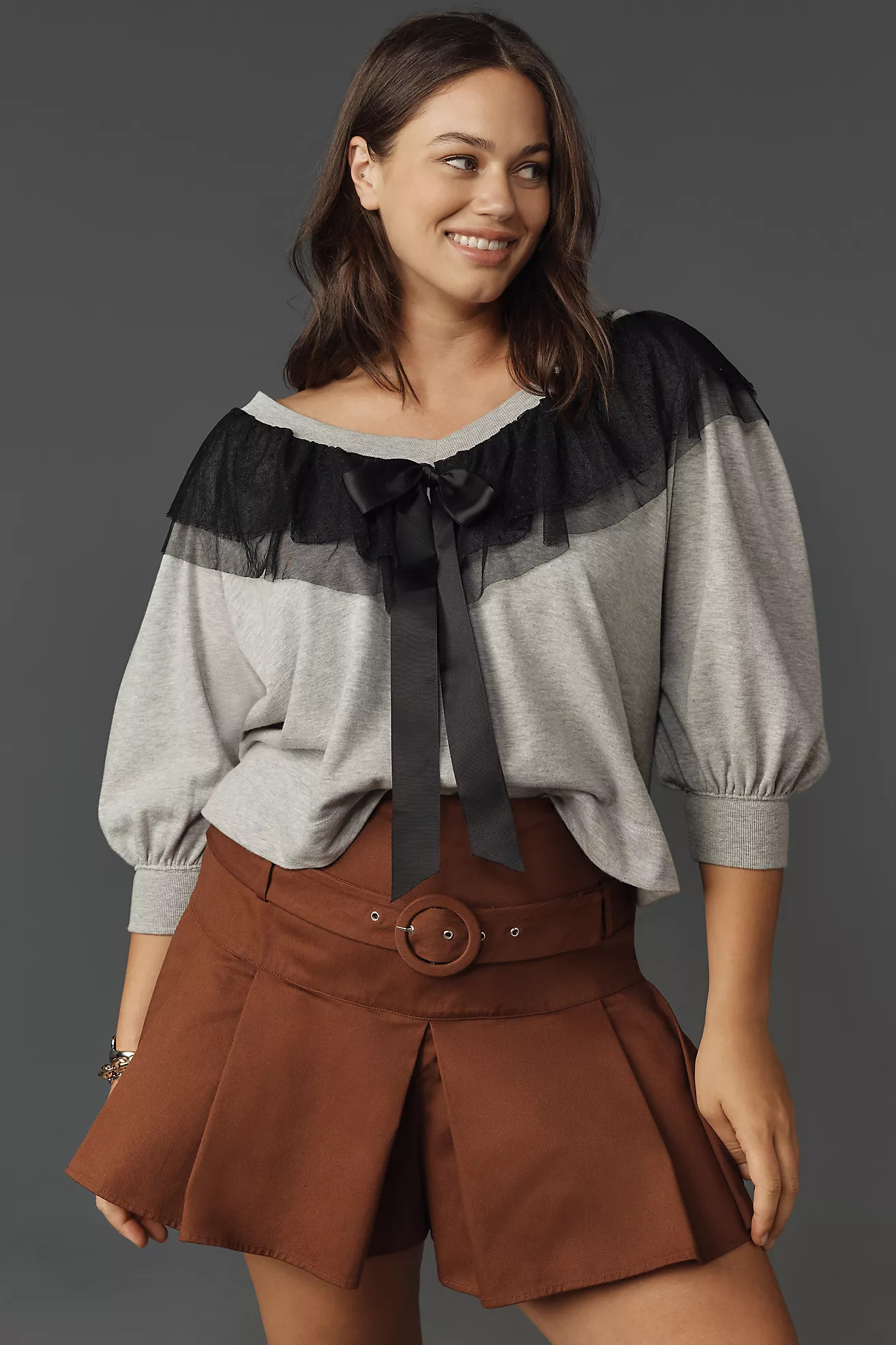 Maeve V-Neck Bow Sweater | Anthropologie (US)