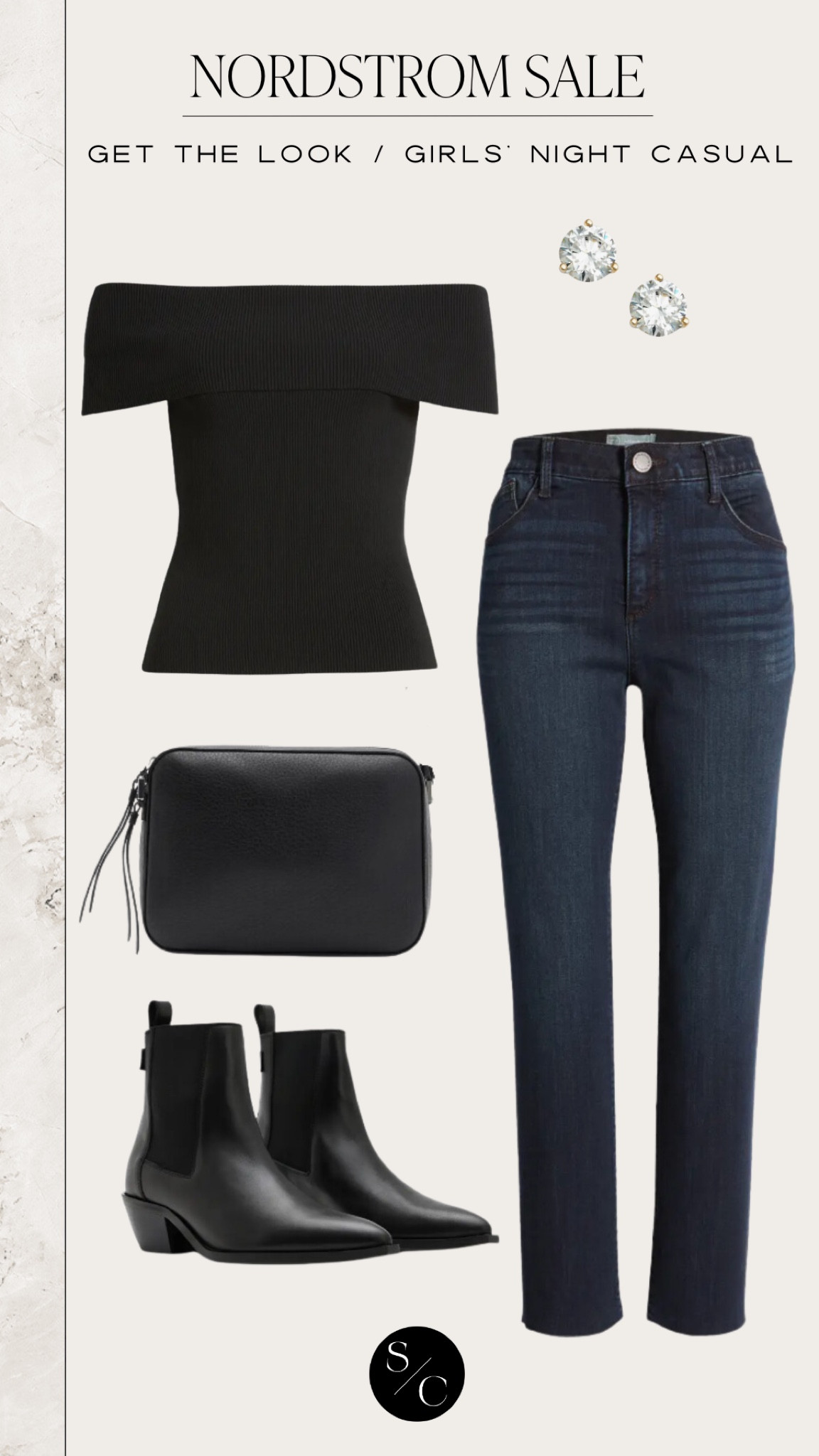 Get The Look | Girls’ Night Casual 

Black trendy top, Nordstrom sale, denim sale, bootie sale 

#LTKxNSale #LTKShoeCrush #LTKSaleAlert