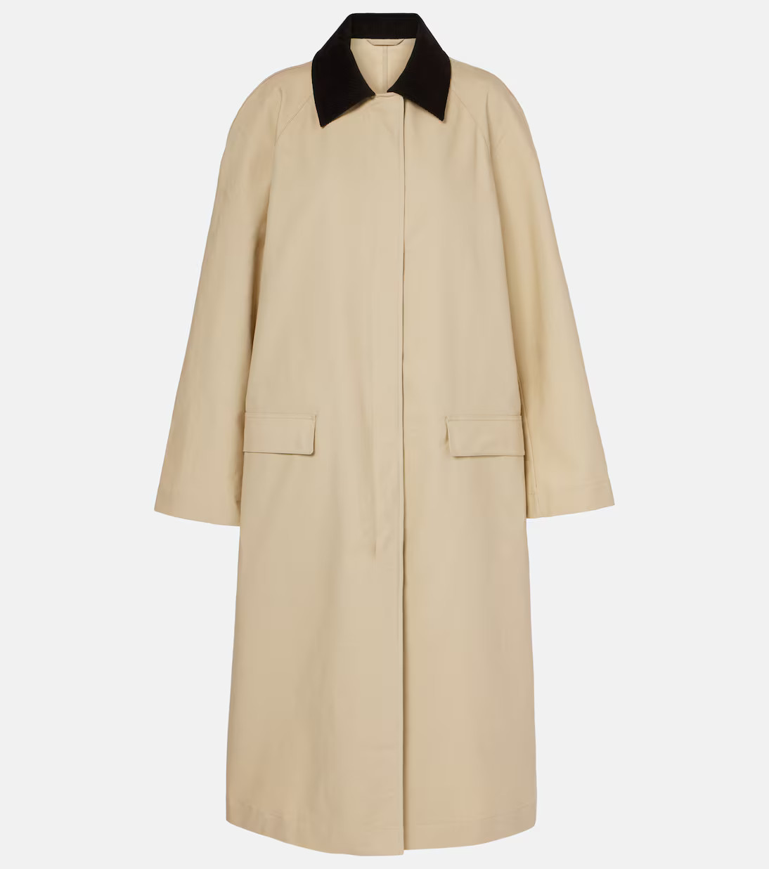 Corduroy-trimmed cotton gabardine coat | Mytheresa (US/CA)