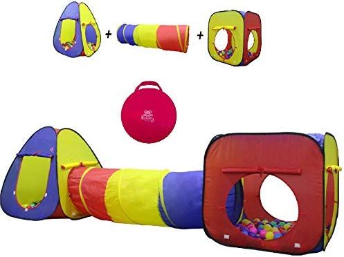 Kiddey 3pc Kids Play Tent Crawl Tunnel and Ball Pit Set – Durable Pop Up Playhouse Tent for Boy... | Amazon (US)