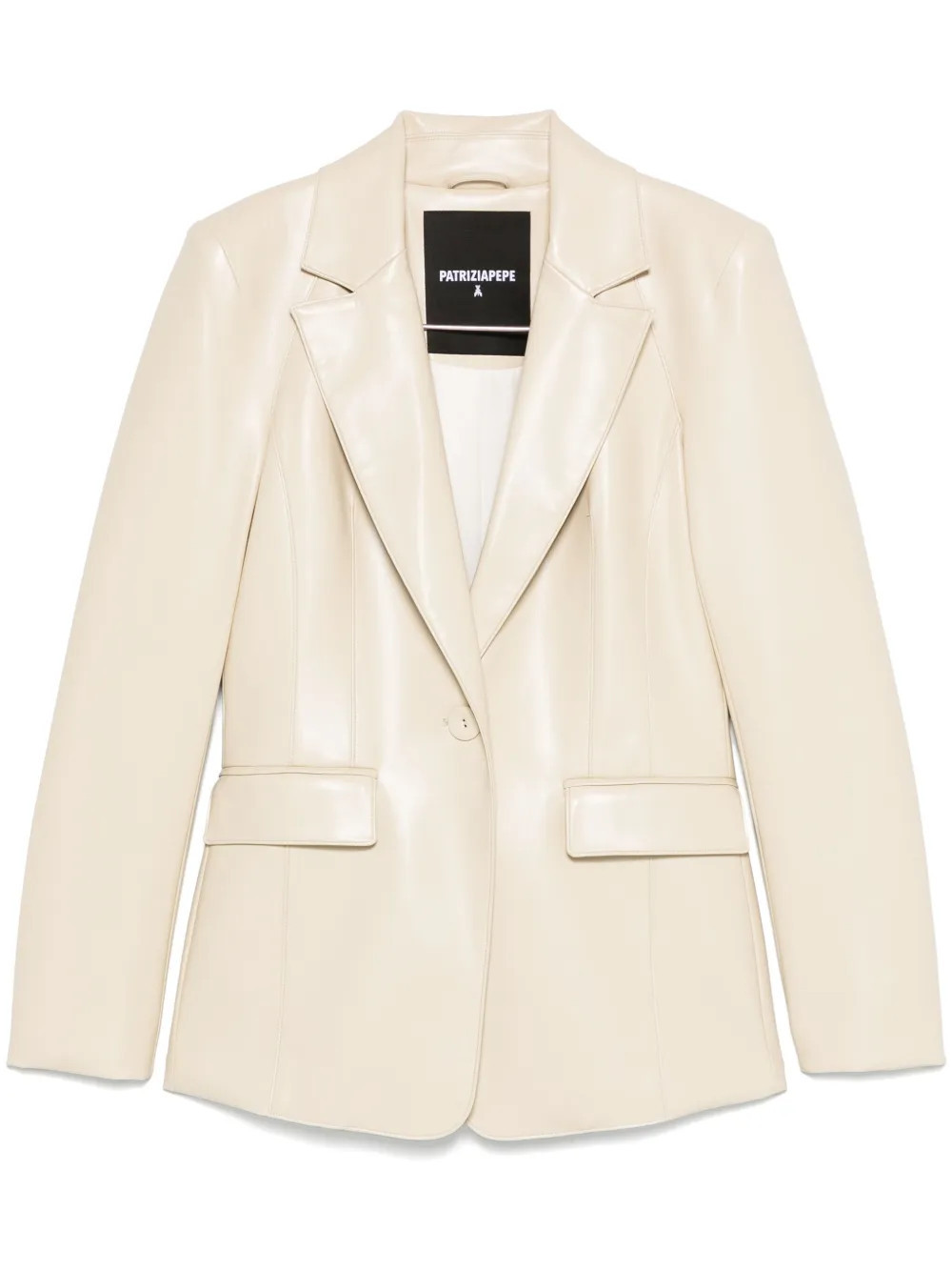 Patrizia Pepe faux-leather blazer - Neutrals | Farfetch Global