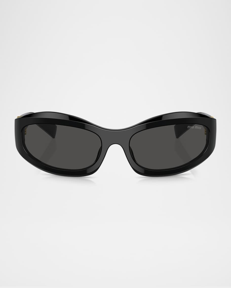 14ZSF Logo Oval Acetate Sunglasses | Neiman Marcus