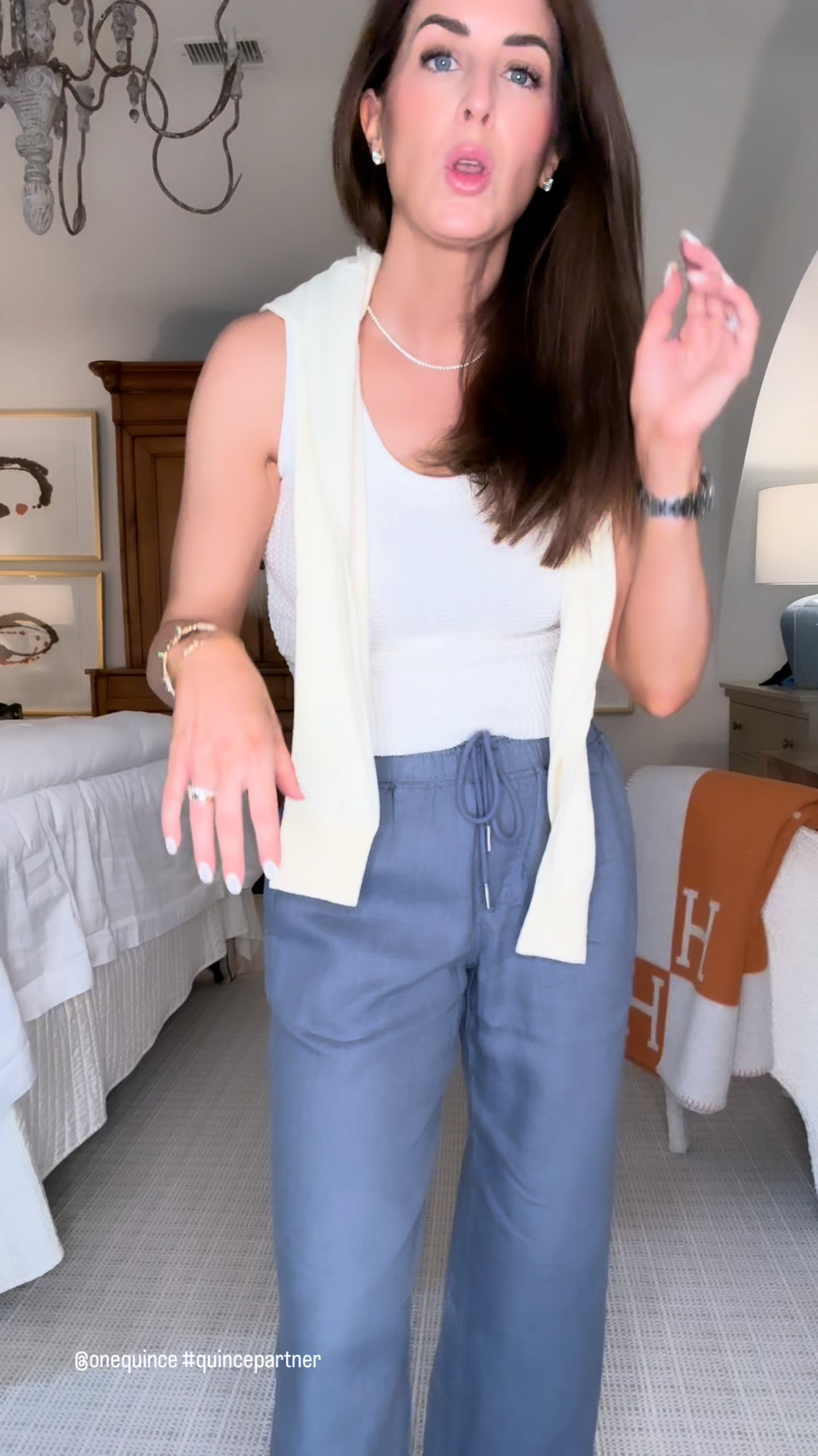 Quince does it again with the most timeless, usable, wearable summer pieces—all under $50.
These linen pants are fabulous. I love the thicker waistband, the weight is perfect, and the length is exactly what I want for summer. They come in so many colors and even mix back with some of the shorts sets I linked last month, so you can really make them work a bunch of different ways.
I paired them with this knit tank, which I love because the straps are wide enough to wear with a regular bra. It also comes in several colors, and I’m linking a few of their great lightweight knits for summer too.
Everything feels easy, elevated, and practical—pieces that fit into anyone’s lifestyle and can be worn over and over again.
Wearing a small in everything.
@quince #quincepartner

#LTKootd #LTKSeasonal #LTKOver40
