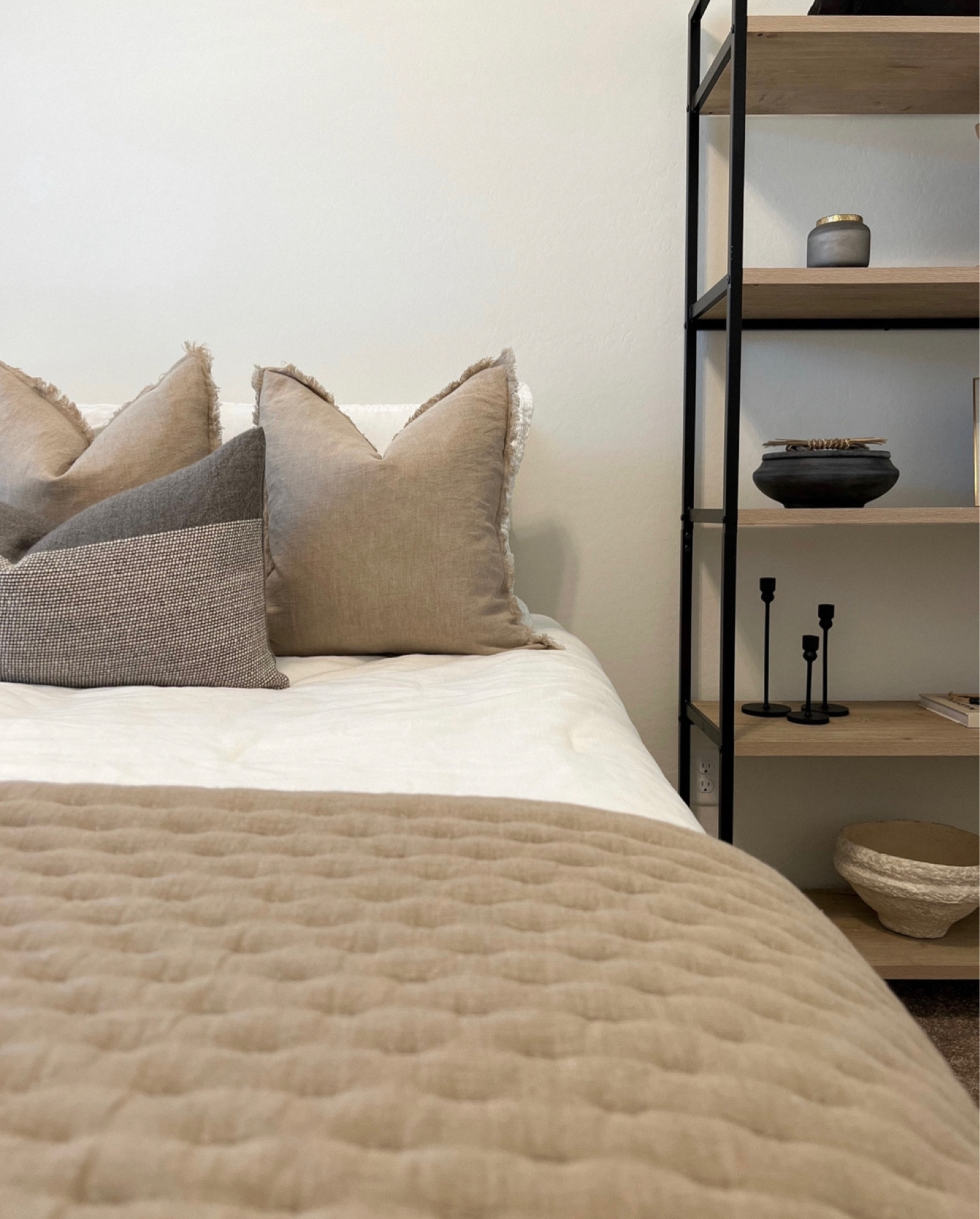 Guest bedroom inspiration 🤎 Simple. Clean. Neutral. Warm tones. Pillows. Throw pillow combination. 

#LTKU #LTKhome #LTKstyletip