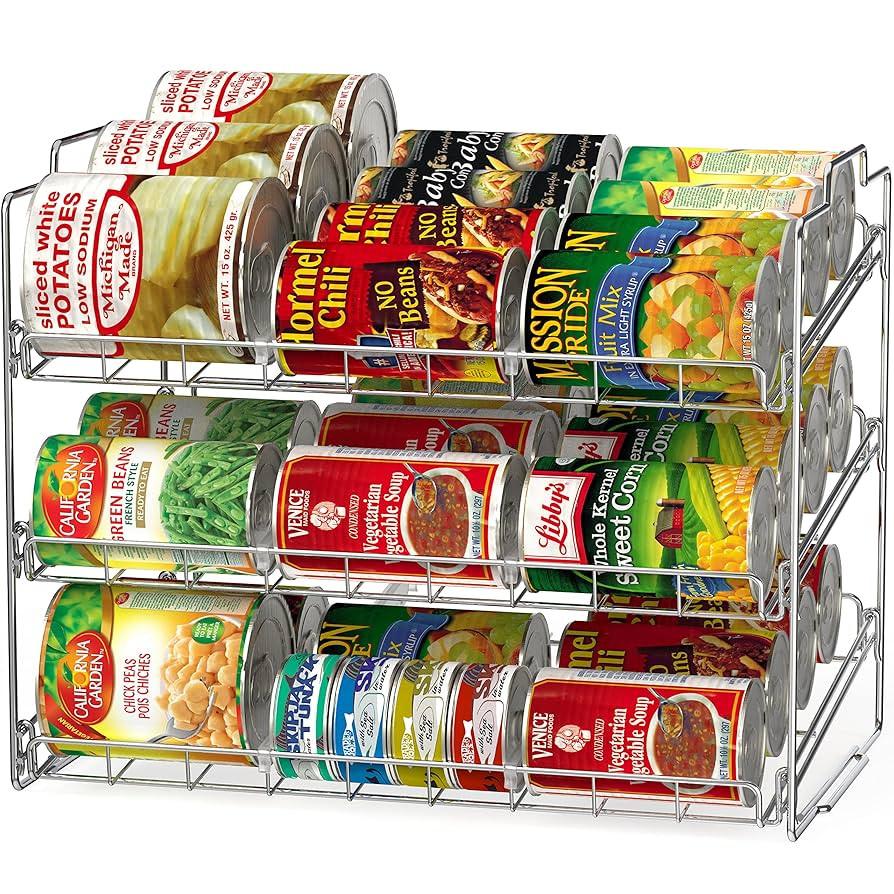 Deco Brothers Stackable Can Rack Organizer for Kitchen and Pantry, Holds Upto 36 Cans, Chrome Fin... | Amazon (US)