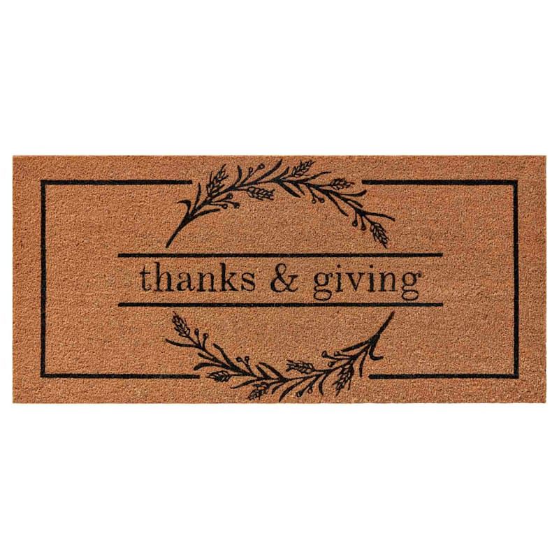 Thanks & Giving Coir Mat, 22x47 | At Home