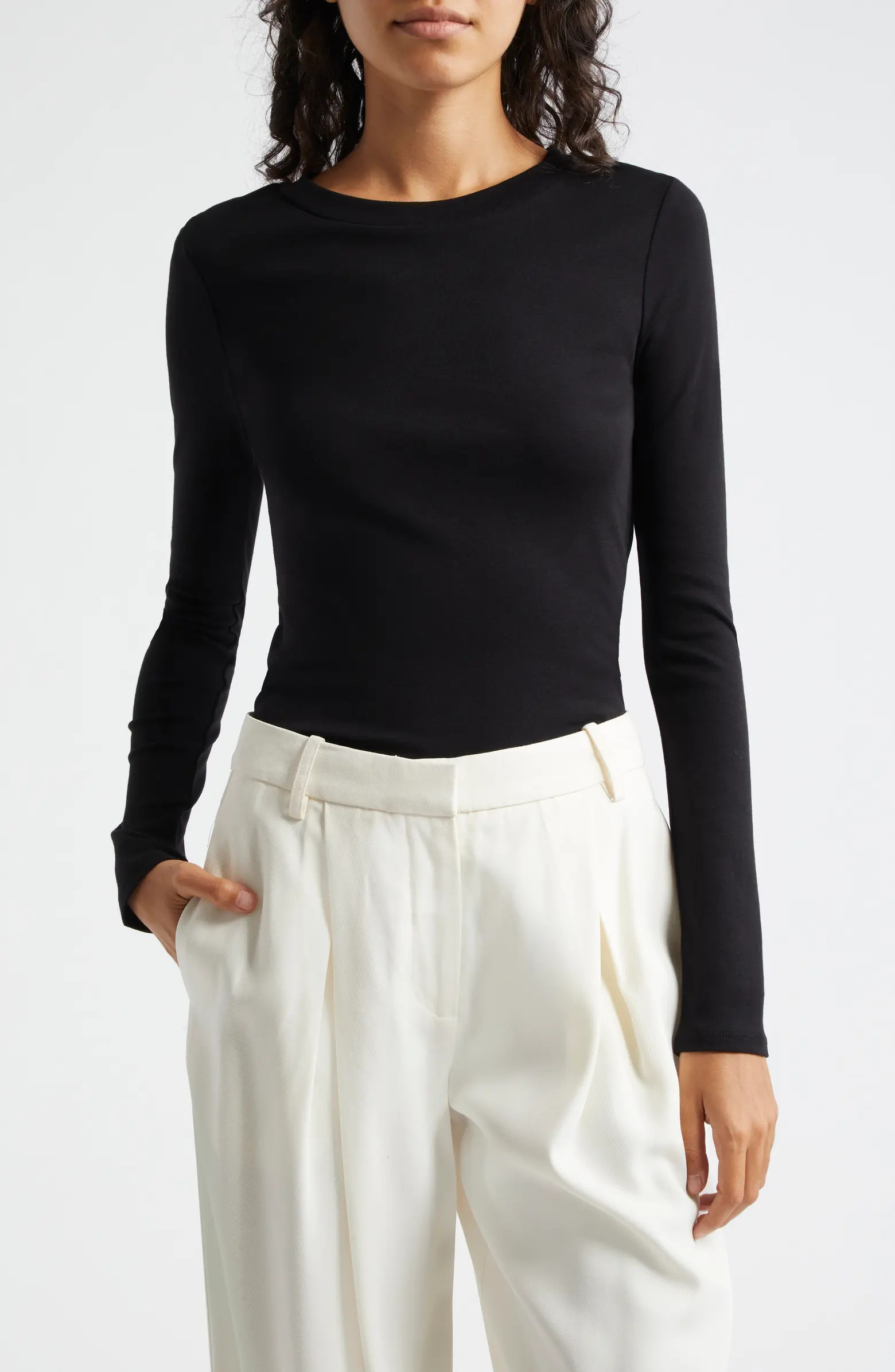 Vince Crewneck Pima Cotton Top | Nordstrom | Nordstrom