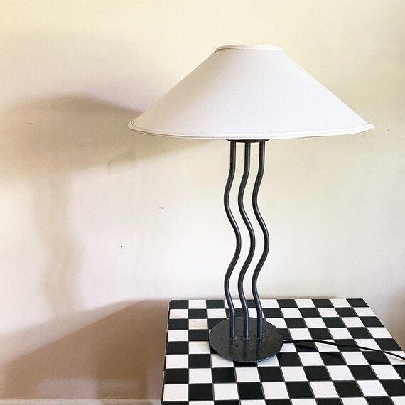 Vintage Squiggly Lamp, Zig Zag Lamp, Memphis Style Lamp with wavy squiggle base , Vintage zigzag ... | Etsy (US)