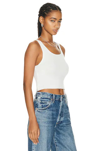 Cropped Scoop Neck Tank Top | FWRD 