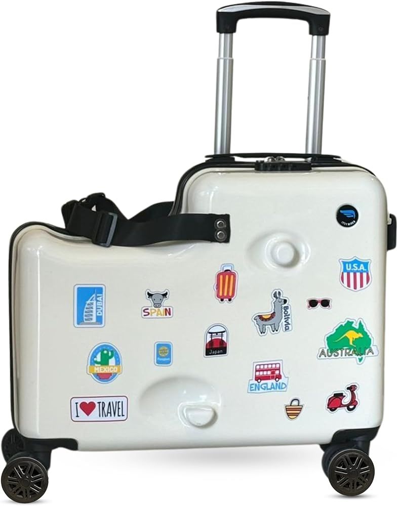2024 Itsy Rider 20" Ride-on Suitcase for Kids with Double Spinner Wheels (Beige - Travel Stickers... | Amazon (US)