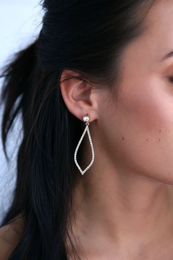 Elegant Beauty Gold Rhinestone Earrings | Lulus (US)