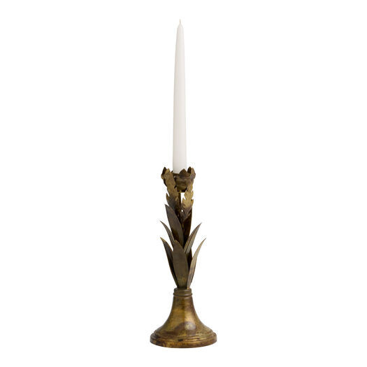 Antique Brass Spring Florals Taper Candle Holder by World Market | World Market