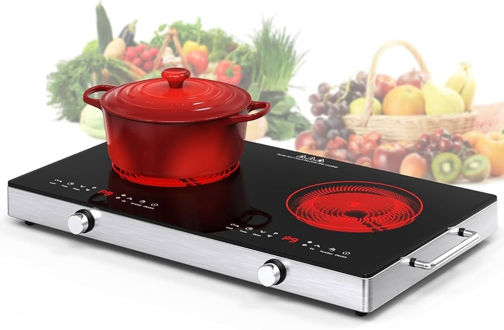 VBGK Electric Cooktop,110V 2400W Electric Stove Top with Knob Control,9 Power Levels, Kids Lock &... | Amazon (US)