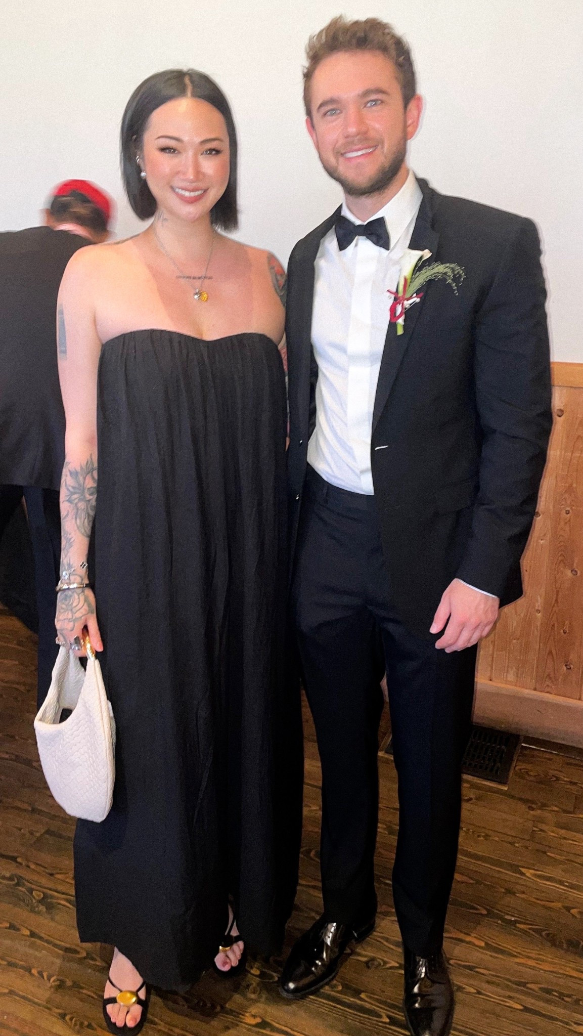 in love with this DISSH dress ! I'm 5'7" and it hits right at my ankles-true to size, amazing quality. It's a strapless linen midi/maxi dress with a sweetheart neckline, also available in white. I've been hunting for a simple, well-fitting dress like this, and this one nails it: minimal, structured, and beautifully draped. Best surprise? The bust has a hidden bralette with a hook-and-eye for extra security and support. Wearing it made me realize how skill, silhouette, cut, and attention to structure can turn minimalist pieces into flattering, timeless staples. I paired it with a white bag and Zara kitten heeled strap sandals with gold hardware. - summer dress, long dress, wedding guest dress, resortwear, vacation dress, maxi dress, midi dress, strapless dress, black beach dress

#LTKWedding #LTKFindsUnder100 #LTKSaleAlert