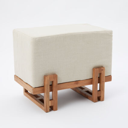 Cream Canvas Footstool 50x60cm | TK Maxx
