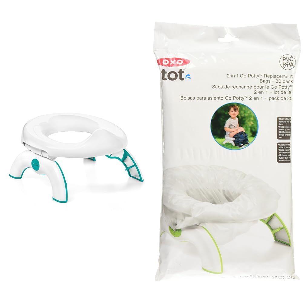 OXO Tot 2-in-1 Go Potty - Teal, 1 Count (Pack of 1) & Tot 2-in-1 Go Potty Refill Bags - 30 Pack | Amazon (US)