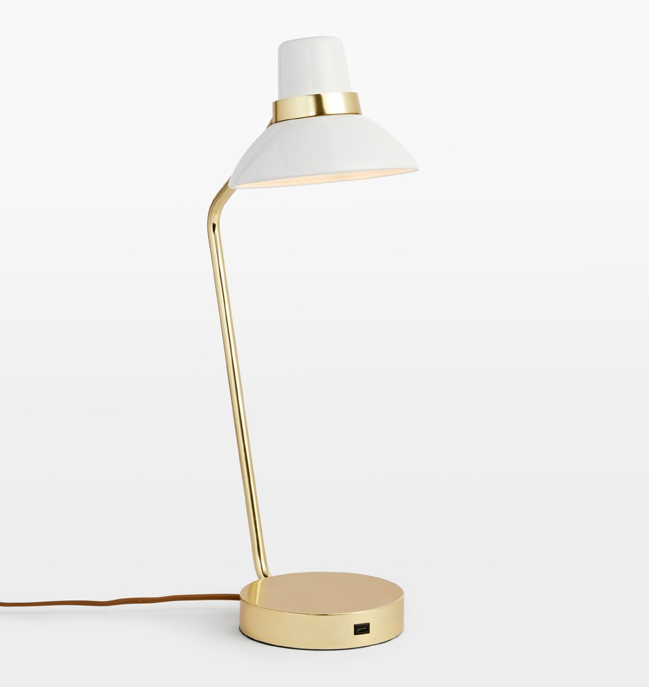 White Cinda USB Task Lamp
 | Rejuvenation | Rejuvenation
