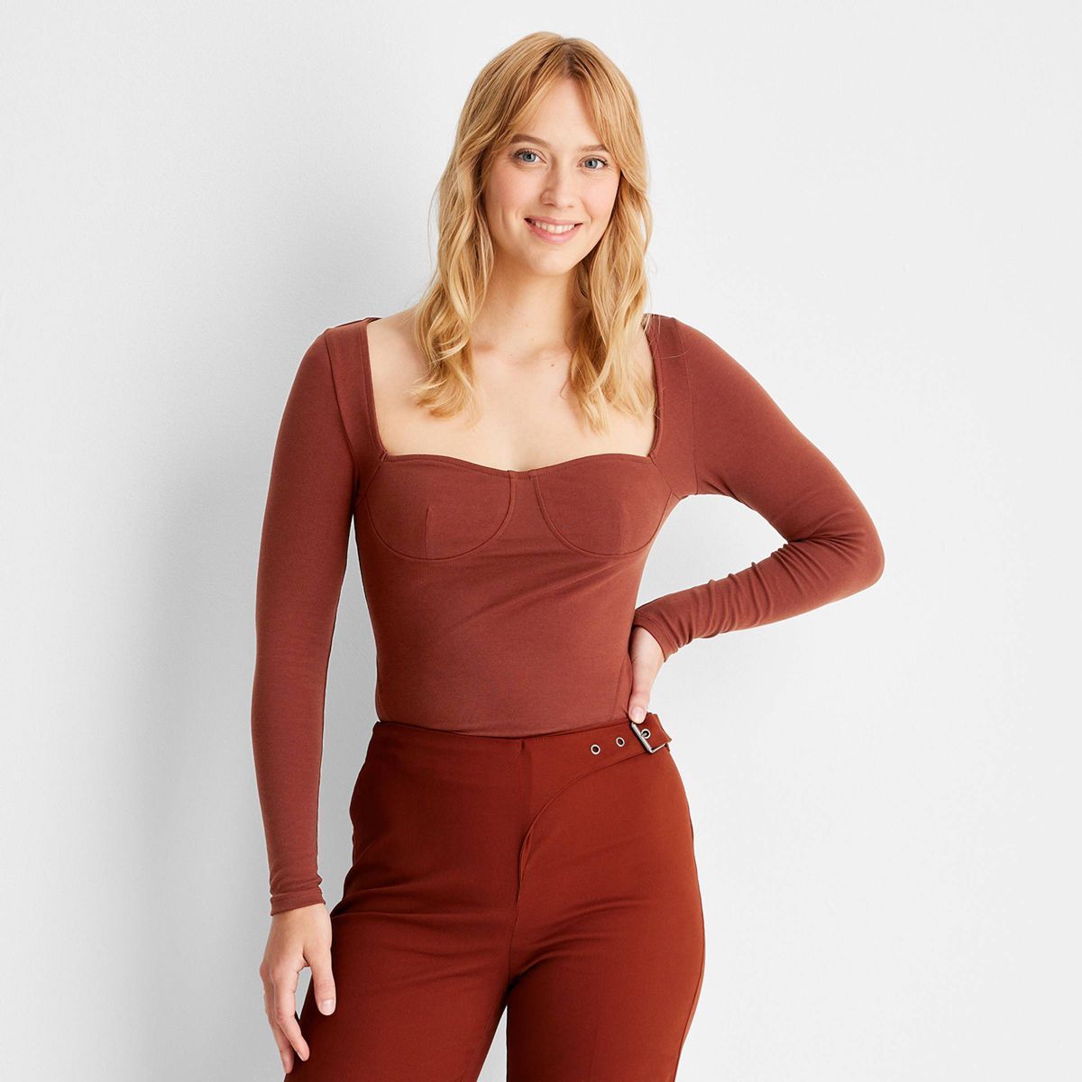 Women's Long Sleeve Sweetheart Corset Top - Future Collective™ with Reese Blutstein | Target