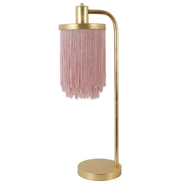 26.5" Framboise Fringe Shade Table Lamp Gold Leaf - Decor Therapy | Target
