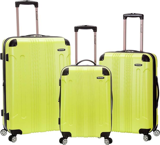 Rockland London Hardside Spinner Wheel Luggage, Lime, 3-Piece Set (20/24/28) | Amazon (US)