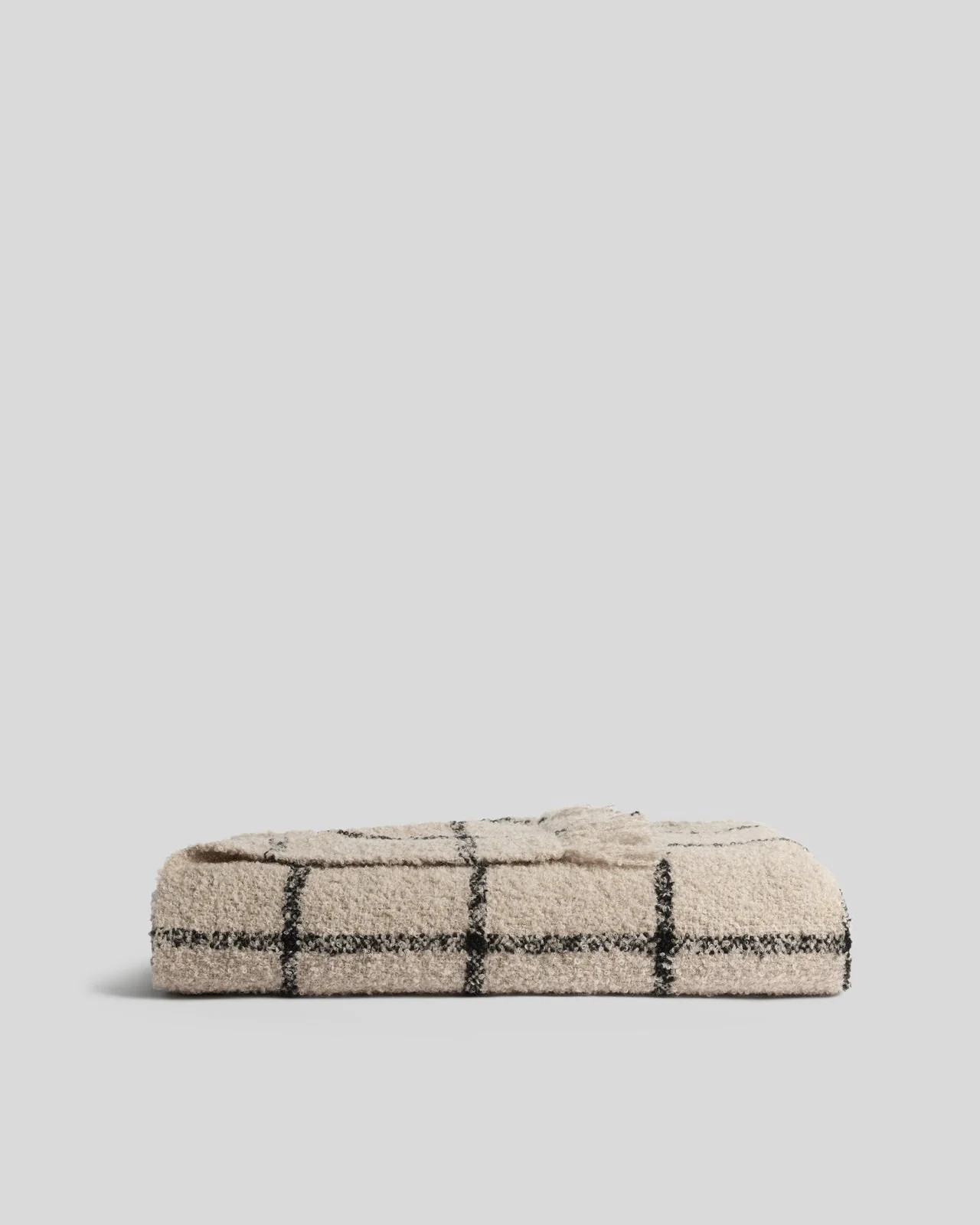 Alpaca Boucle Windowpane Throw (Natural with Onyx) | Parachute