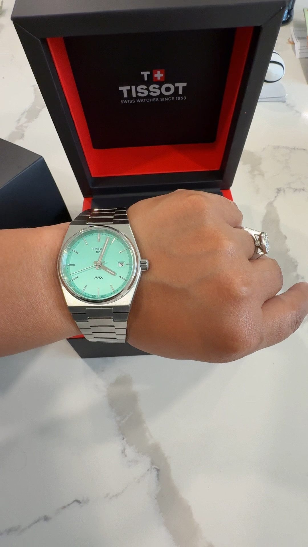 My husband nailed it with this one 🤍 The Tissot PRX in Tiffany blue — a forever piece. Linked all the details on my LTK for anyone who’s been eyeing it 👀 #LTKJewelry #TissotStyle #BirthdayGift #womenswatches 


#LTKStyleTip #LTKWorkwear