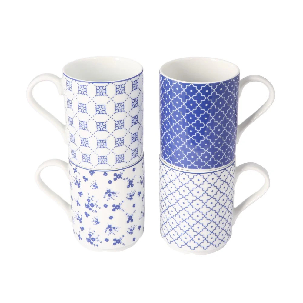 Porland Blue Passion 4-Piece Mug Set | Sabavi Home