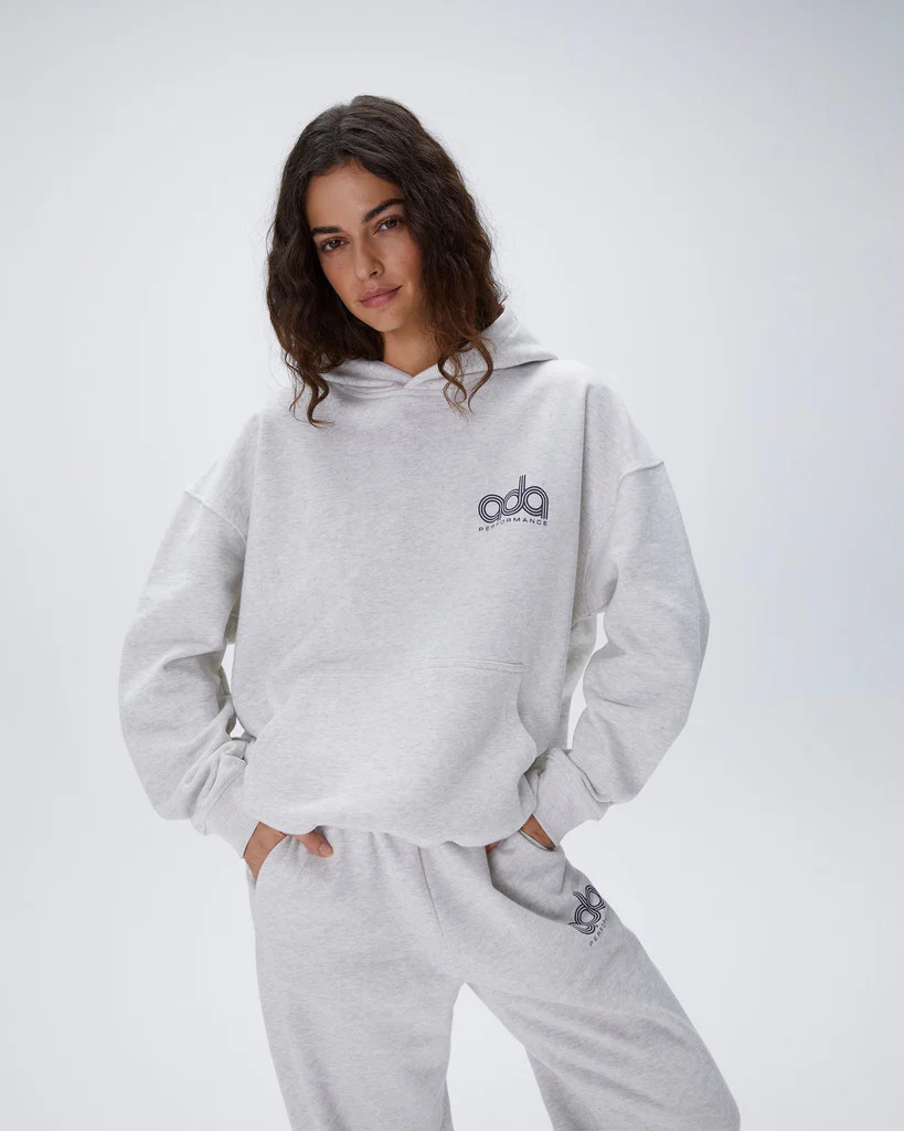 Performance Oversized Hoodie - Light Grey Melange | Adanola UK