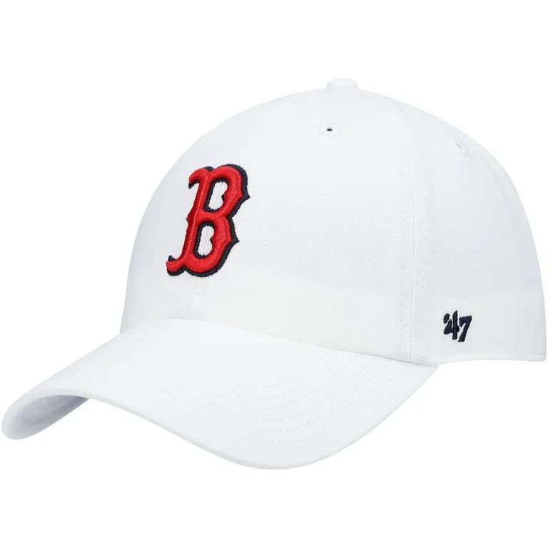 Men's '47 White Boston Red Sox Logo Clean Up Adjustable Hat - OSFA - Walmart.com | Walmart (US)