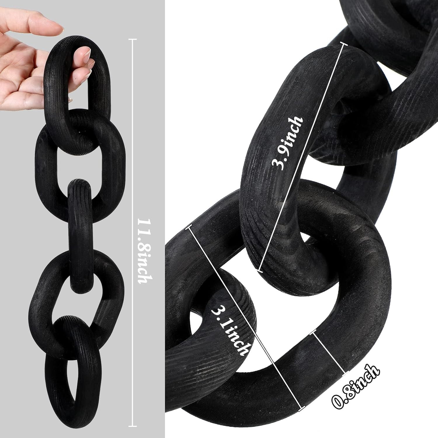 Decorative Wood Chain Link Decor Rustic Wood Link 5 Link Wooden Chain Decor Link Ornament Farmhou... | Amazon (US)