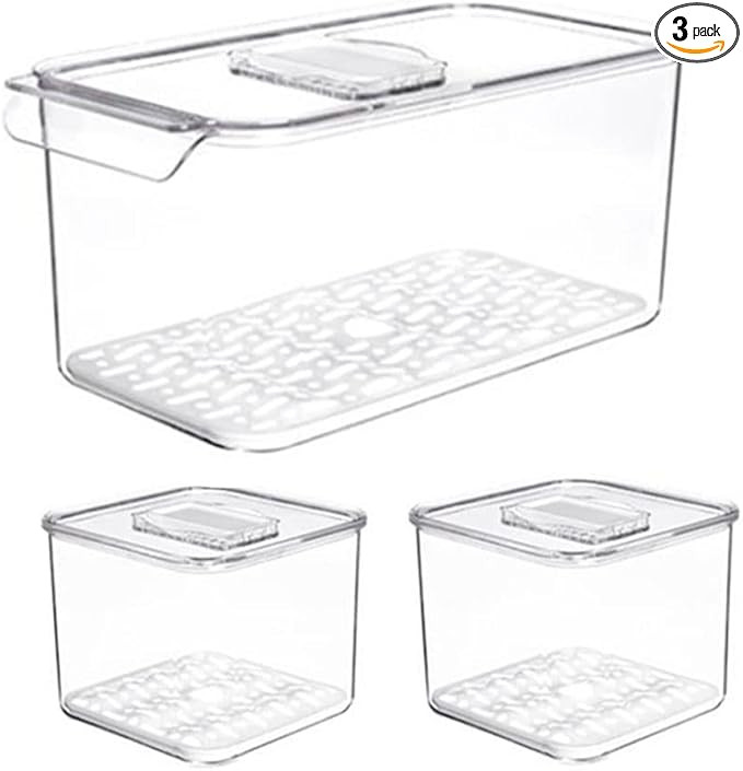 blitzlabs Produce Saver Fridge Fresh Keeper Food Storage Containers, Stackable Organizer Bins Bas... | Amazon (US)