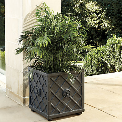 Abeille Trellis Large Square Outdoor Resin Composite Planter | Ballard Designs, Inc.