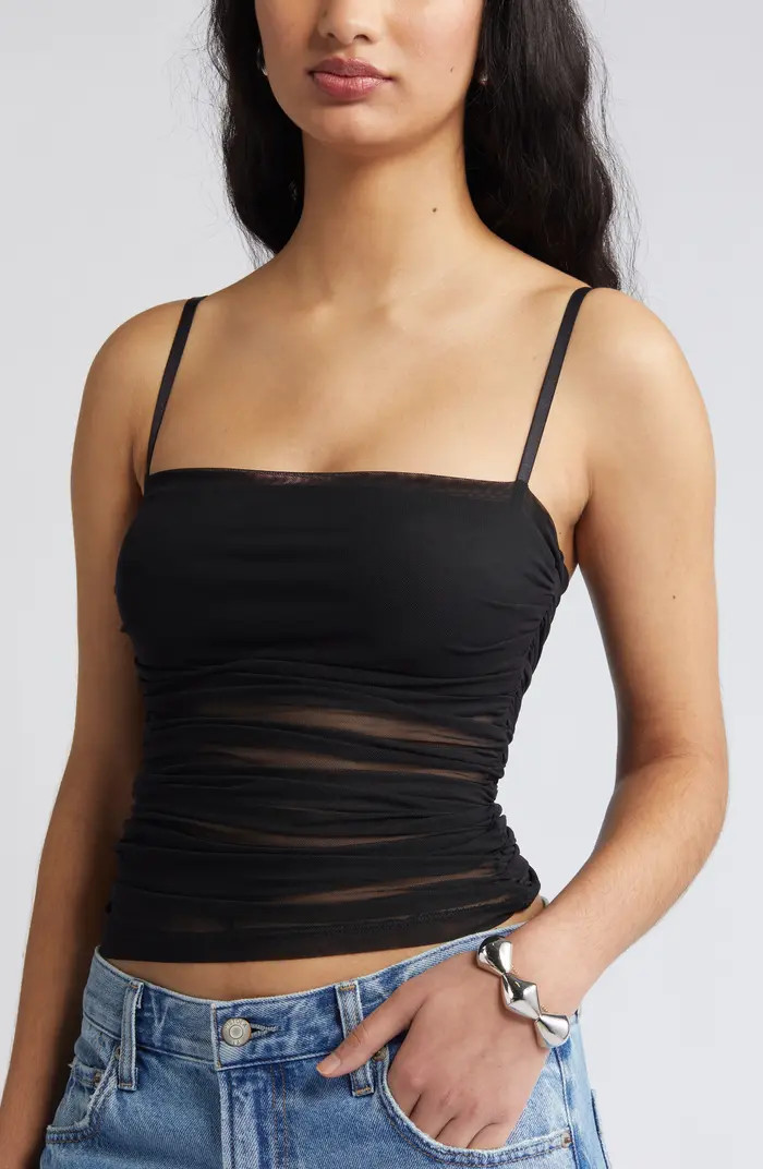 Ruched Mesh Camisole | Nordstrom