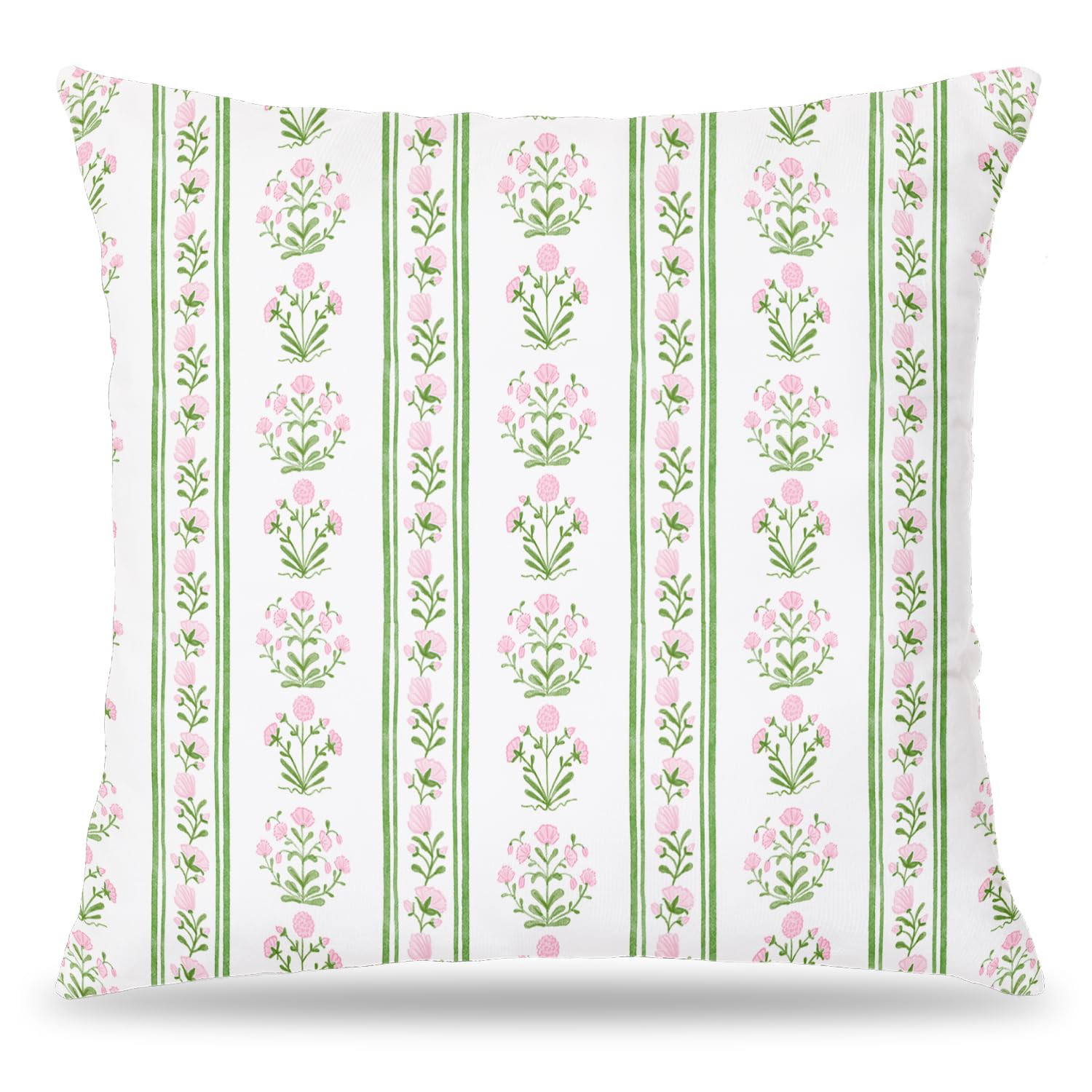XUISWELL845 Pink and Green Grandmillennial Floral Pillow Covers 18x18, Pink and Green Cottage Cor... | Amazon (US)