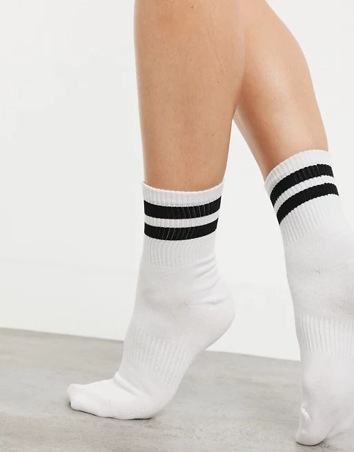 Ego socks in white with black contrast stripe | ASOS (Global)