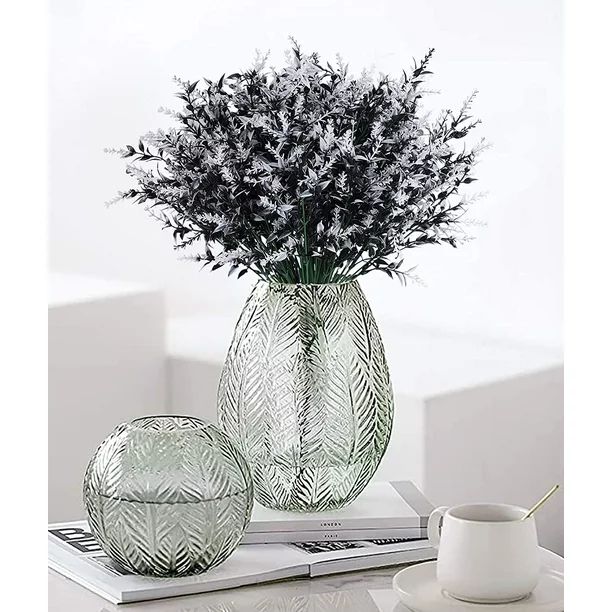 RECUTMS Artificial Lavender Flowers 8 Bundles Outdoor Black and White Color Plastic Plants for Ho... | Walmart (US)