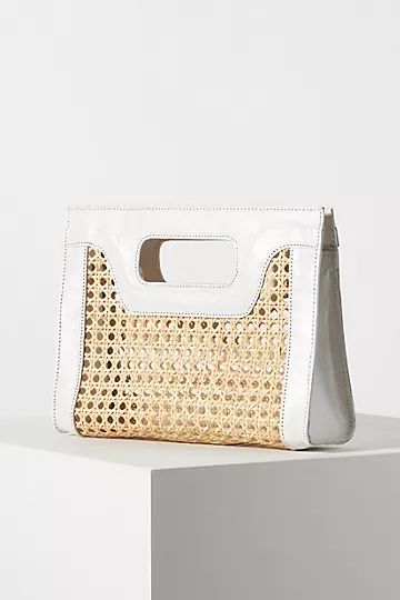 Leather-Trimmed Wicker Clutch | Anthropologie (US)