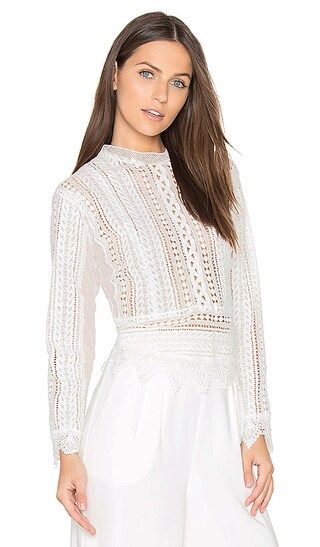 J.O.A. Crochet Top in White | Revolve Clothing