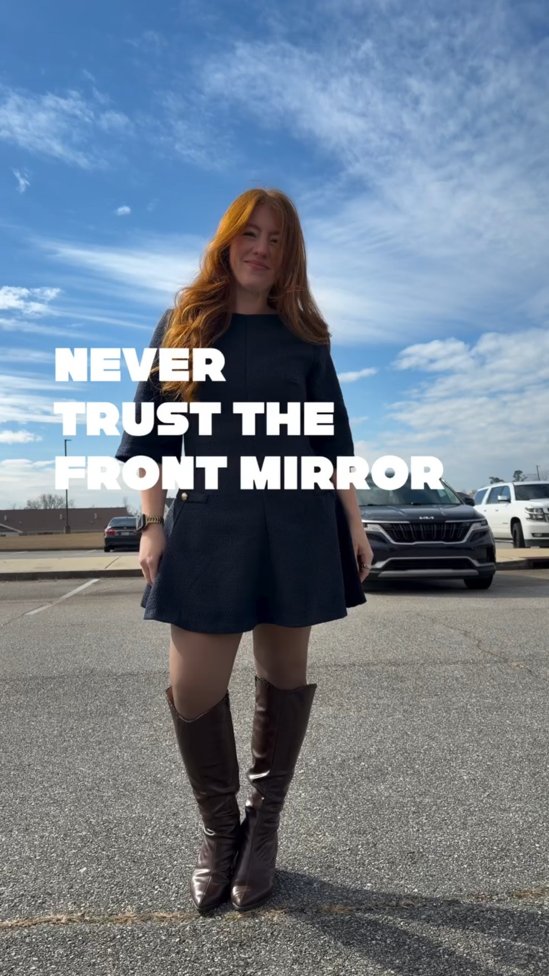 Front: cute. Back: surprise.
Still obsessed with this outfit — just learned (the hard way) that fleece-lined tights = shorter illusion because it looks like skin 😅

If I did this again, I’d swap them for black leggings to give more of a tunic moment and less of a peekaboo situation.

Also… some of us are working with a juicy butt and that is simply part of the math 🍑✨ 
Would absolutely wear again with a tiny tweak.

👉 Save this if you’ve ever trusted the front mirror too much.

#workoutfitideas #teacheroutfit #parkinglotfitcheck #realoutfitcheck #comfybutcute curvyoutfits tunicoutfit leggingsoutfit teacherstyle everydayoutfits outfitreality bodyconfident

#LTKPetite #LTKWorkwear #LTKootd