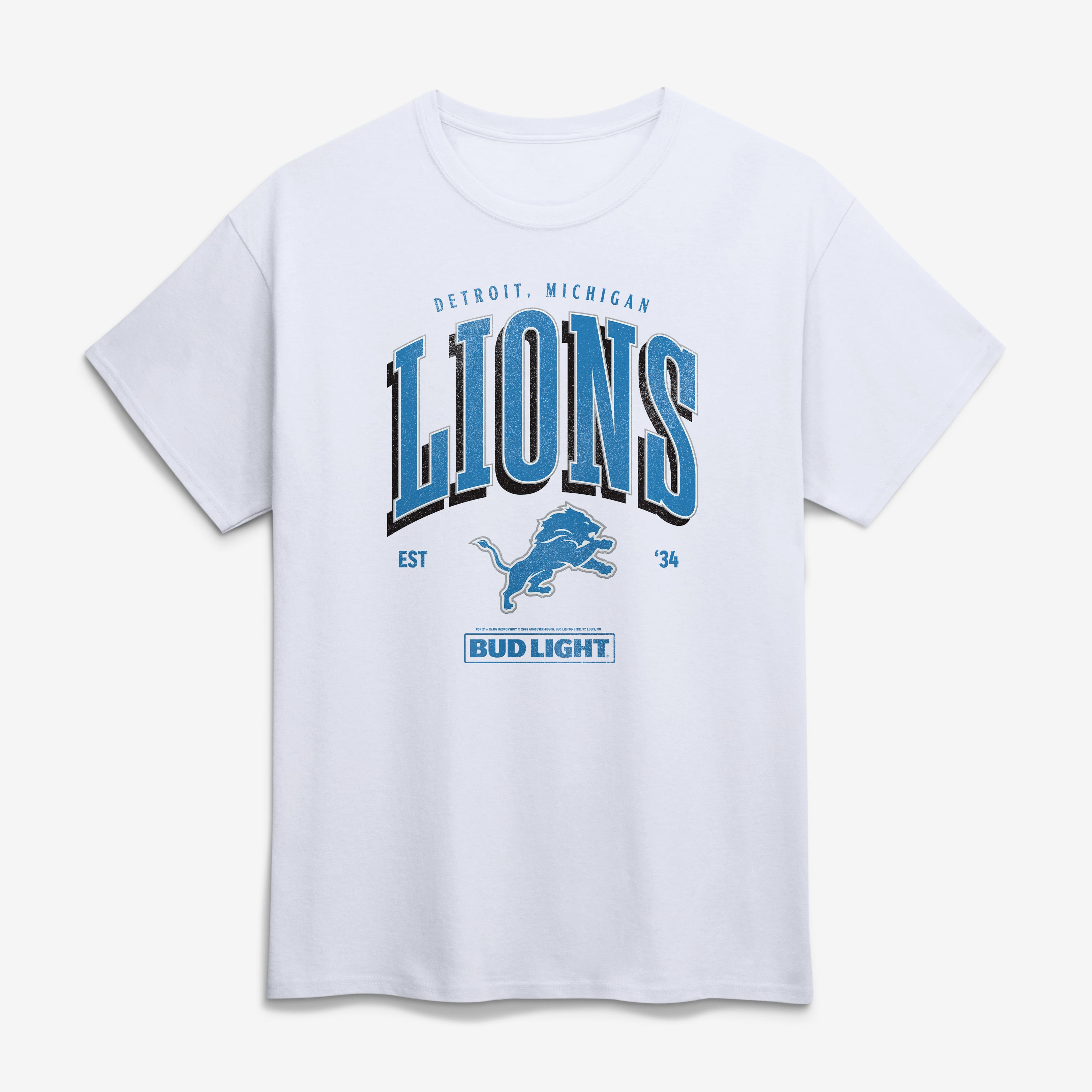Detroit Lions Bud Light T-Shirt - White | Fanatics