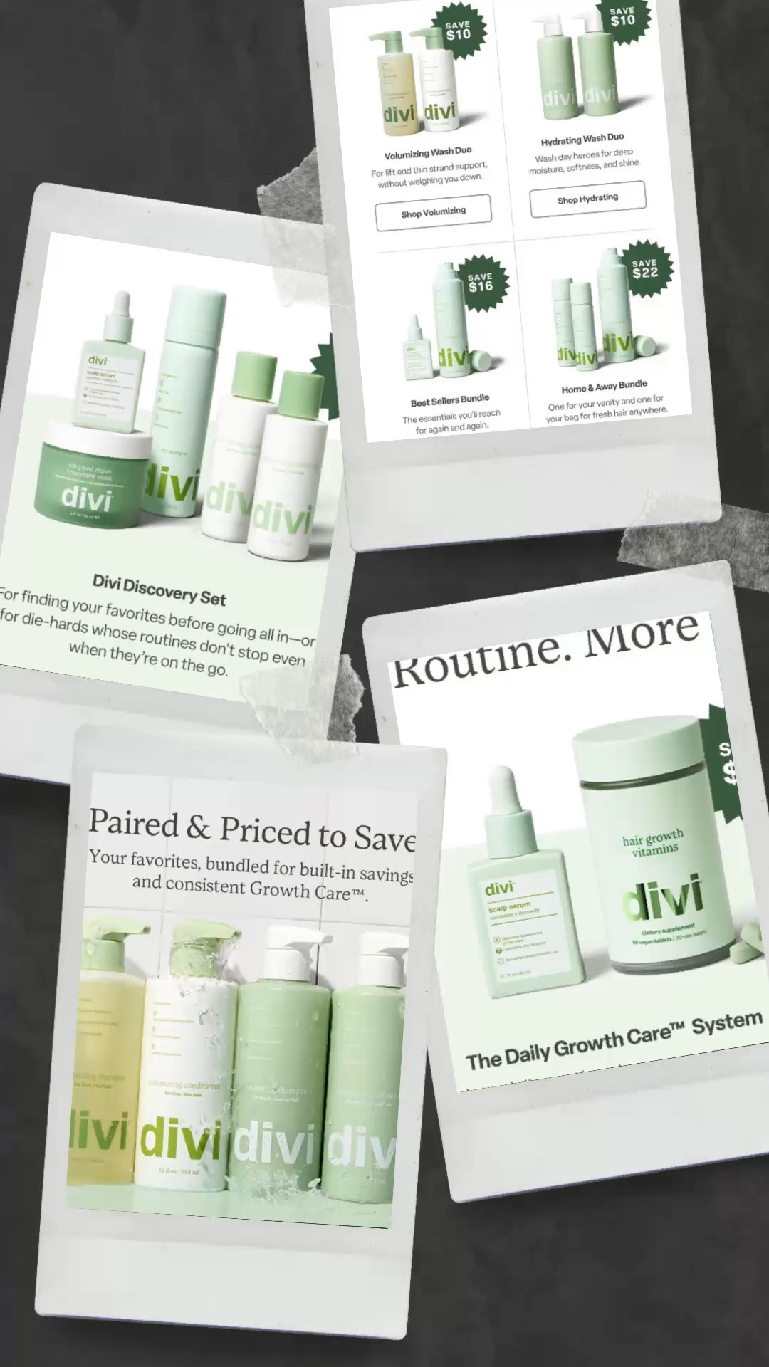 Divi just dropped new value bundles and they’re the best way to save if you’re already using their hair growth products 🙌 

From the volumizing or hydrating wash duos to the daily growth system with scalp serum + vitamins, these bundles make it easy to stay consistent with your hair routine while saving up to $31. 

If you’ve been wanting to try Divi, the Discovery Set is also a great way to test their best sellers.

#LTKmorningroutine #LTKselfcare #LTKgrwm