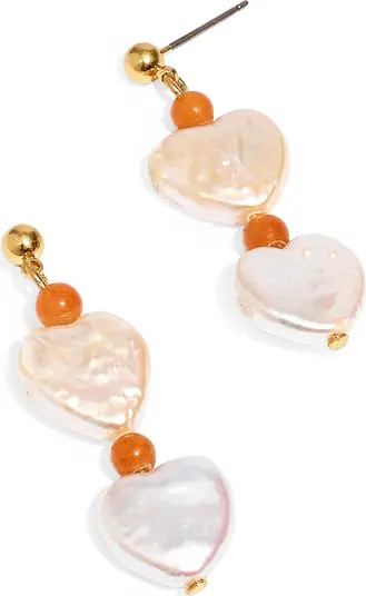 Madewell Freshwater Pearl Heart Statement Drop Earrings | Nordstrom | Nordstrom