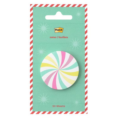 Post-it Jingle Notes Peppermint Candy 1.8"x1.8" Holiday Sticky Note Pad 50 Sheets | Target