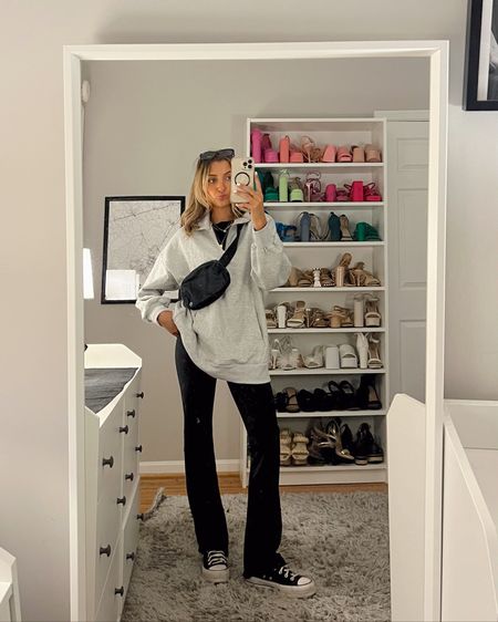 Easy casual everyday winter outfit idea. Love this quarter zip under $15 when you use code Q4mckenz15 for an extra 15% off SheIn. 

Yoga pants size XS, platform converse 

#LTKfindsunder50 #LTKSeasonal #LTKHoliday