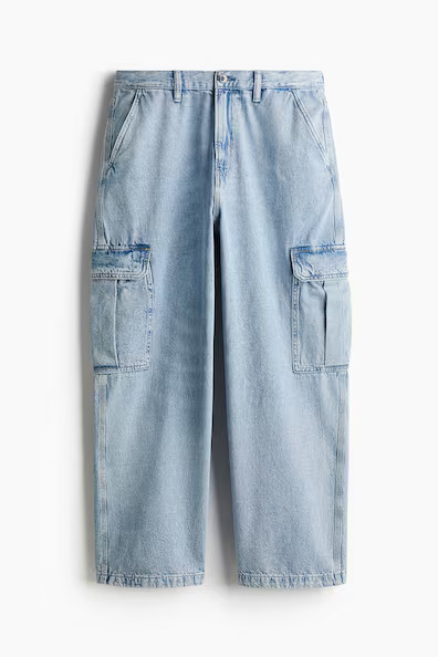 H & M - Loose Cargo Jeans - Blue | H&M (US + CA)