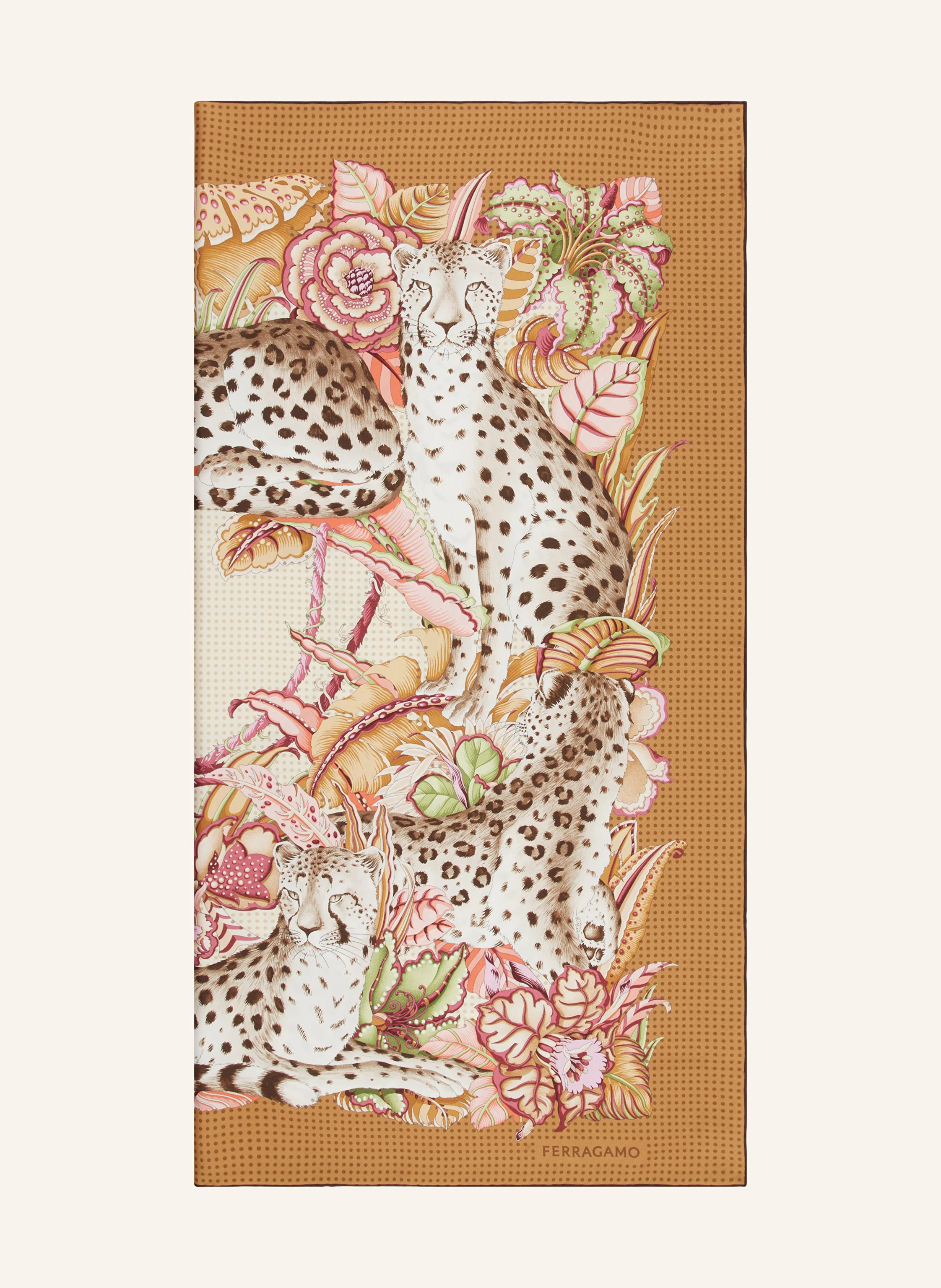 FERRAGAMO Seidentuch in beige / camel / rosa | Breuninger (DACH)