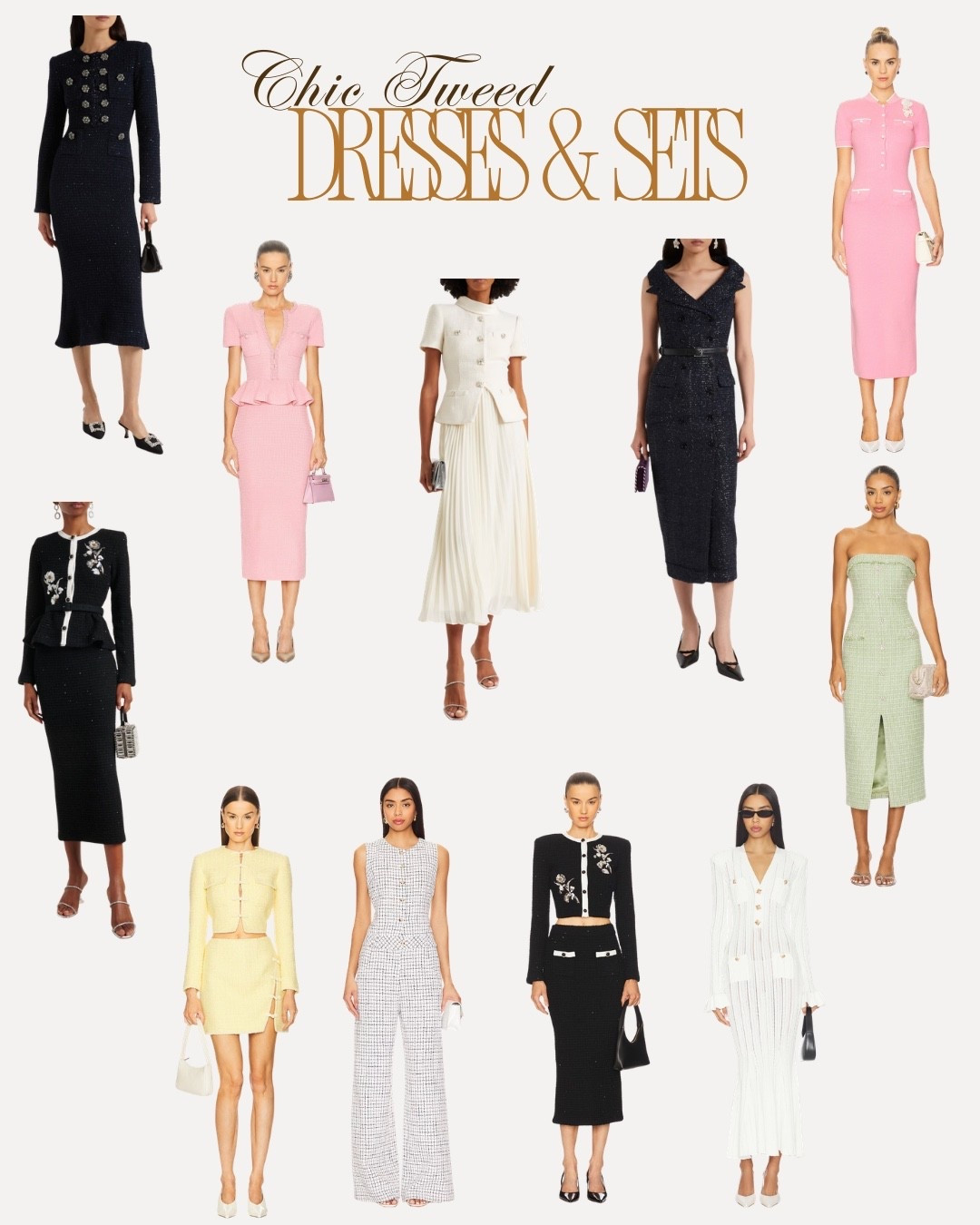 Chic tweed sets and dresses 

#LTKootd #LTKWedding #LTKSeasonal