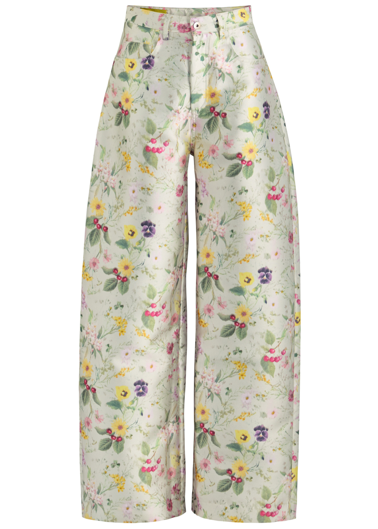 Floral-print wide-leg satin-twill trousers | Harvey Nichols