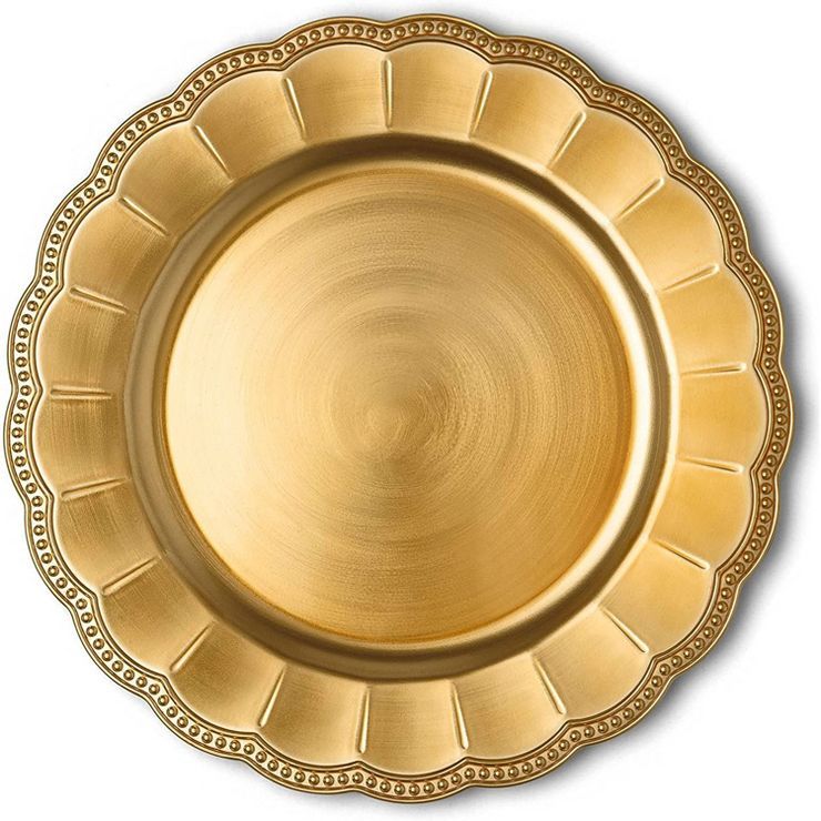 Chateau Fine Tableware Sunflower Gold Charger Plates, 13” Elegant Chargers, Set Of 6, Hand Fini... | Target
