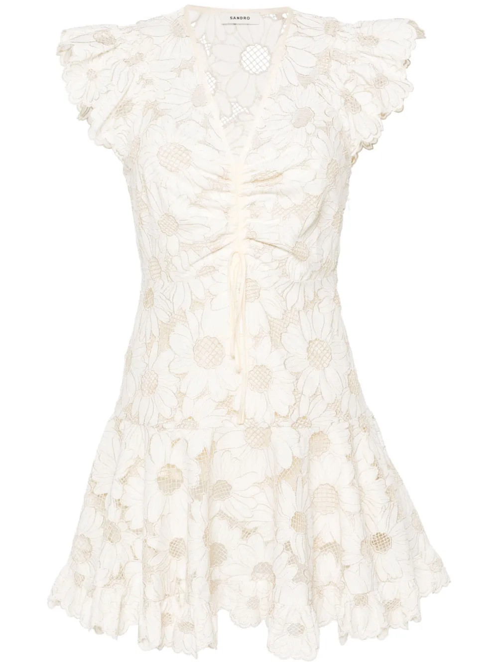 SANDRO Danie Kleid Mit Lochstickerei - Farfetch | Farfetch Global